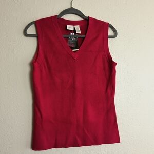 Merona L Rocket Red Ribbed Tank Top V Neck